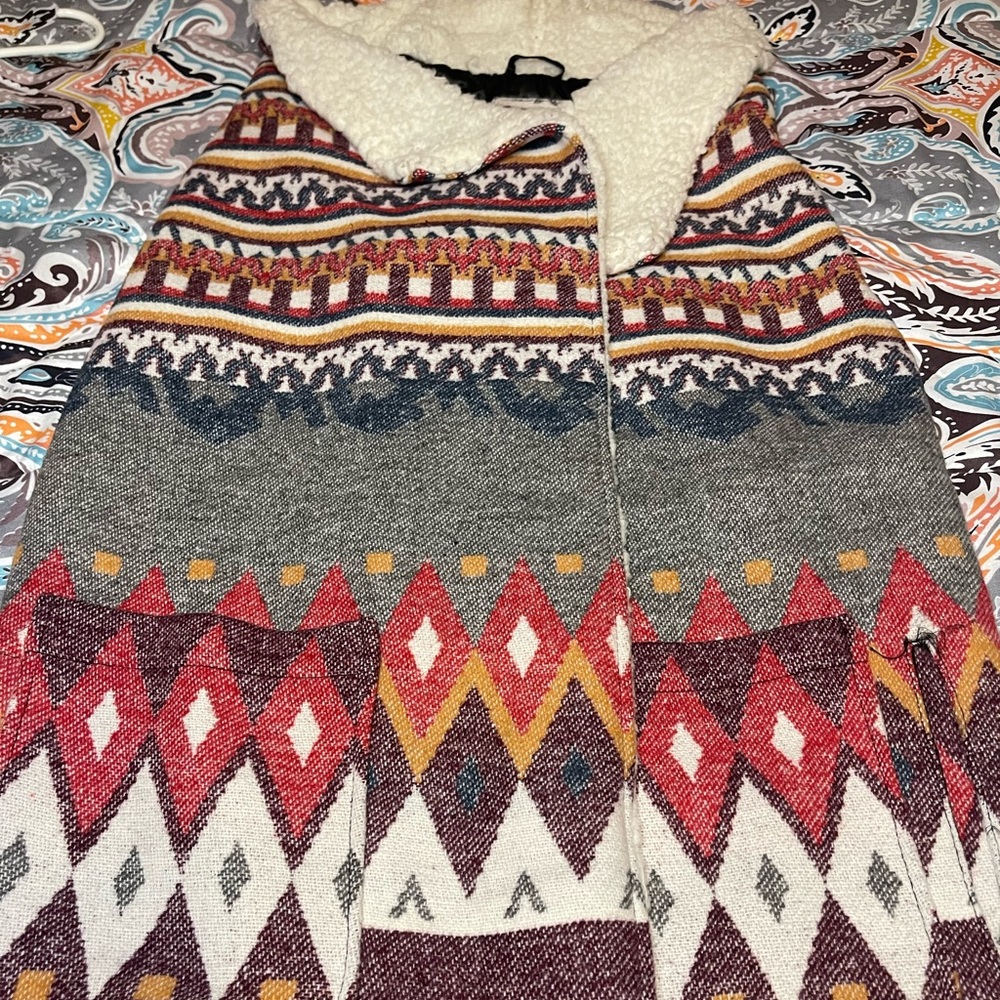 Me Jane Muilti Color Vest With Fur Collar